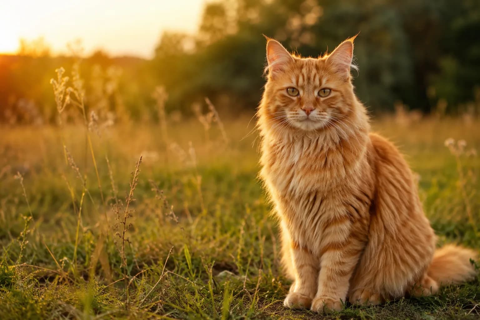 Пример: фото рыжего кота, созданное в бесплатном режиме